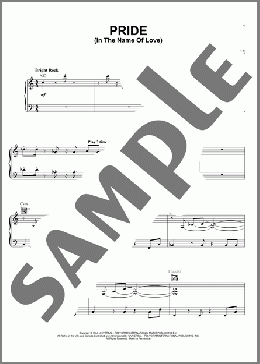 Pride (In The Name Of Love)(U2/Clivelles & Cole) 楽譜 ピアノ & ボーカル & ギター ダウンロード