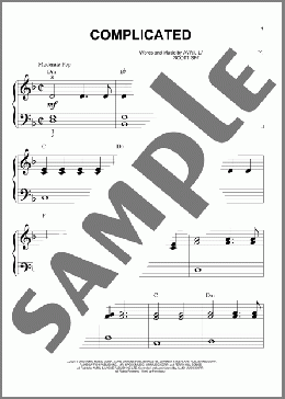 Complicated(Avril Lavigne) 楽譜 ピアノ（ソロ） ダウンロード