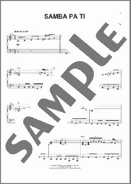 Samba Pa Ti(Santana) 楽譜 ピアノ（ソロ） ダウンロード