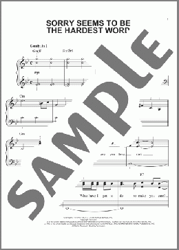 Sorry Seems To Be The Hardest Word(Elton John) 楽譜 ピアノ（ソロ） ダウンロード