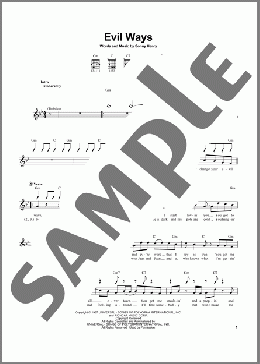 Evil Ways(Santana) 楽譜 メロディ ダウンロード