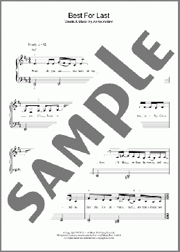 Best For Last(Adele) 楽譜 ピアノ（ソロ） ダウンロード