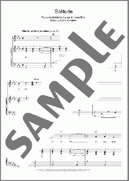Solitude(Duke Ellington) 楽譜 ピアノ & ボーカル ダウンロード