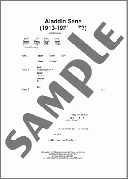 Aladdin Sane(David Bowie) 楽譜 ギター（コード） ダウンロード
