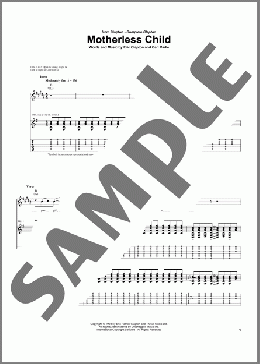 Motherless Child(Eric Clapton) 楽譜 ギター（ソロ） ダウンロード