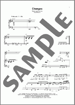 Changes(David Bowie) 楽譜 ピアノ & ボーカル ダウンロード