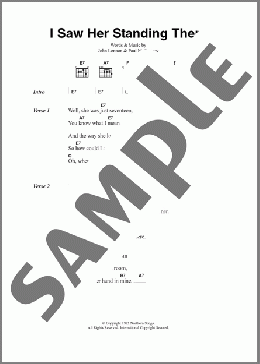 I Saw Her Standing There(The Beatles) 楽譜 ギター（コード） ダウンロード