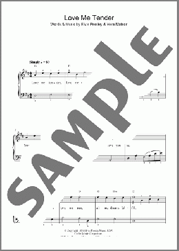 Love Me Tender(Elvis Presley) 楽譜 ピアノ（ソロ） ダウンロード