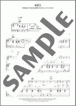 1973(James Blunt) 楽譜 その他 ダウンロード