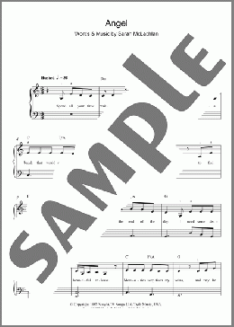 Angel(Sarah McLachlan) 楽譜 ピアノ（ソロ） ダウンロード
