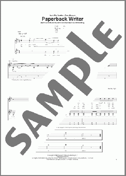 Paperback Writer(The Beatles) 楽譜 ギター（ソロ） ダウンロード