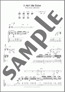 It Ain't Me Babe(Bob Dylan) 楽譜 ギター（ソロ） ダウンロード