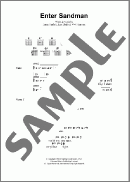Enter Sandman(Metallica) 楽譜 ギター（コード） ダウンロード
