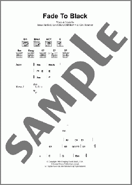 Fade To Black(Metallica) 楽譜 ギター（コード） ダウンロード