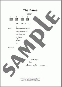 The Fame(Oasis) 楽譜 ギター（コード） ダウンロード