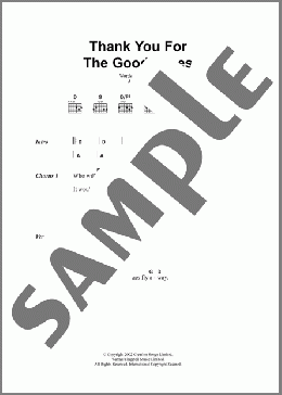 Thank You For The Good Times(Oasis) 楽譜 ギター（コード） ダウンロード