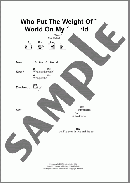 Who Put The Weight Of The World On My Shoulders?(Oasis) 楽譜 ギター（コード） ダウンロード