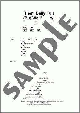 Belly Full (Them Belly Full (But We Hungry))(Bob Marley) 楽譜 ギター（コード） ダウンロード
