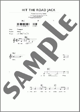 Hit The Road Jack(Ray Charles) 楽譜 ピアノ（歌詞 & コード） ダウンロード