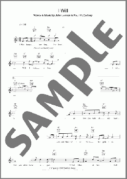 I Will(The Beatles) 楽譜 その他 ダウンロード