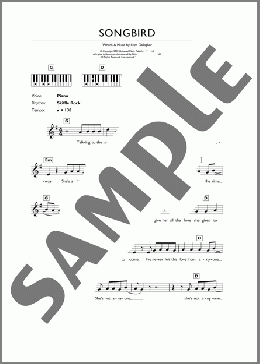 Songbird(Oasis) 楽譜 ピアノ（歌詞 & コード） ダウンロード