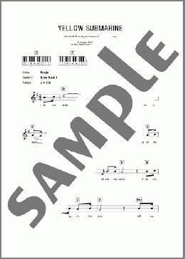 Yellow Submarine(The Beatles) 楽譜 ピアノ（歌詞 & コード） ダウンロード