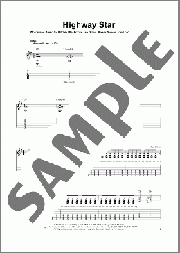 Highway Star(Deep Purple) 楽譜 ギタースコア ダウンロード