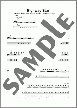 Highway Star(Deep Purple) 楽譜 ベース ダウンロード