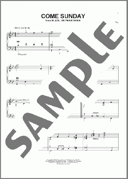 Come Sunday(Duke Ellington) 楽譜 ピアノ（ソロ） ダウンロード