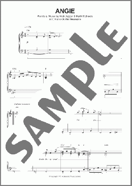 Angie(The Rolling Stones) 楽譜 ピアノ（ソロ） ダウンロード