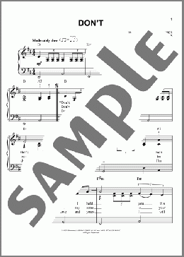 Don't(Leiber & Stoller/Elvis Presley) 楽譜 ピアノ（ソロ） ダウンロード