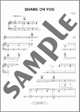 Shame On You(Spade Cooley) 楽譜 ピアノ & ボーカル & ギター ダウンロード