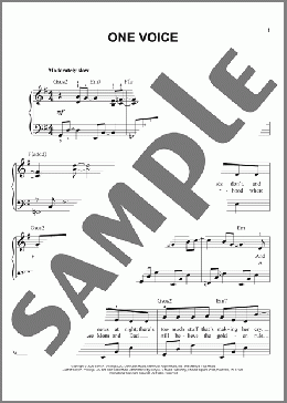 One Voice(Billy Gilman) 楽譜 ピアノ（ソロ） ダウンロード