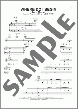 Where Do I Begin (Love Theme)(Andy Williams) 楽譜 ピアノ & ボーカル & ギター ダウンロード
