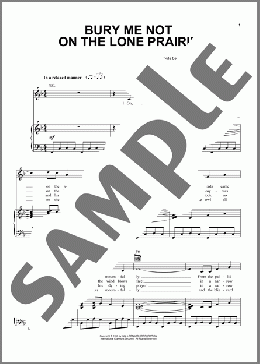 Bury Me Not On The Lone Prairie(E.H. Chapin) 楽譜 ピアノ & ボーカル & ギター ダウンロード