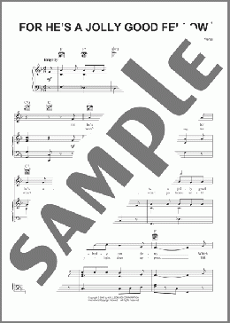For He's A Jolly Good Fellow(Traditional/Sing-Along Standard) 楽譜 ピアノ & ボーカル & ギター ダウンロード