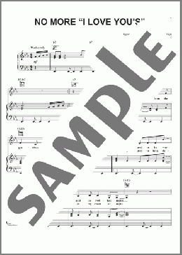 No More ”I Love You's”(Annie Lennox) 楽譜 ピアノ & ボーカル & ギター ダウンロード