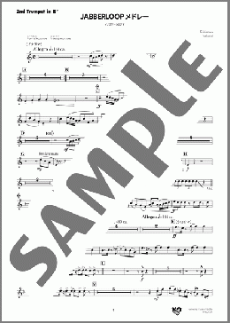JABBERLOOPメドレー イナズマ～シロクマ(2nd Trumpet in B♭)(Ryo Kishimoto) 楽譜 吹奏楽（パート） ダウンロード