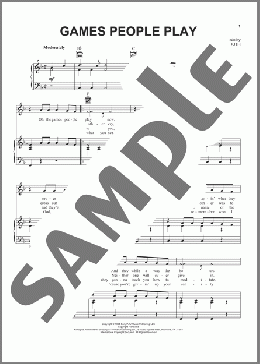 Games People Play(Joe South) 楽譜 ピアノ & ボーカル & ギター ダウンロード