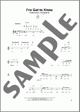I've Got To Know(Woody Guthrie) 楽譜 メロディ ダウンロード