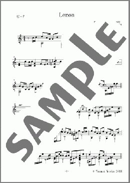 Lemon【TAB解説なし】(米津 玄師) 楽譜 ギター（ソロ） 中～上級 ダウンロード