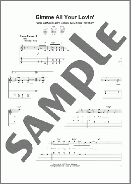 Gimme All Your Lovin'(ZZ Top) 楽譜 ギター（ソロ） ダウンロード