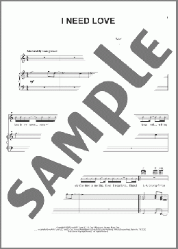 I Need Love(James Todd Smith) 楽譜 ピアノ & ボーカル & ギター ダウンロード