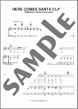 Here Comes Santa Claus (Right Down Santa Claus Lane)(Gene Autry) 楽譜 ピアノ & ボーカル & ギター ダウンロード