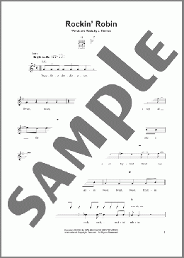 Rockin' Robin(Bobby Day/Michael Jackson) 楽譜 メロディ ダウンロード