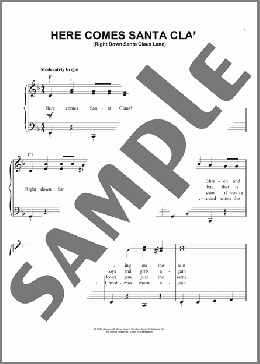 Here Comes Santa Claus (Right Down Santa Claus Lane)(Gene Autry) 楽譜 ピアノ（ソロ） ダウンロード