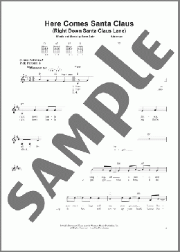 Here Comes Santa Claus (Right Down Santa Claus Lane)(Gene Autry) 楽譜 メロディ ダウンロード