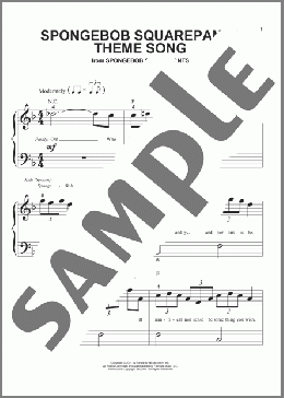 SpongeBob SquarePants Theme Song(Mark Harrison/TV Theme Song) 楽譜 ピアノ（ソロ） ダウンロード