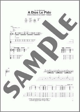 A Dios Le Pido(Juanes) 楽譜 ギター（ソロ） ダウンロード