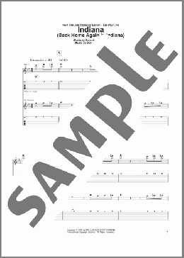 Indiana (Back Home Again In Indiana)(Les Paul/Chet Atkins) 楽譜 ギター（ソロ） ダウンロード